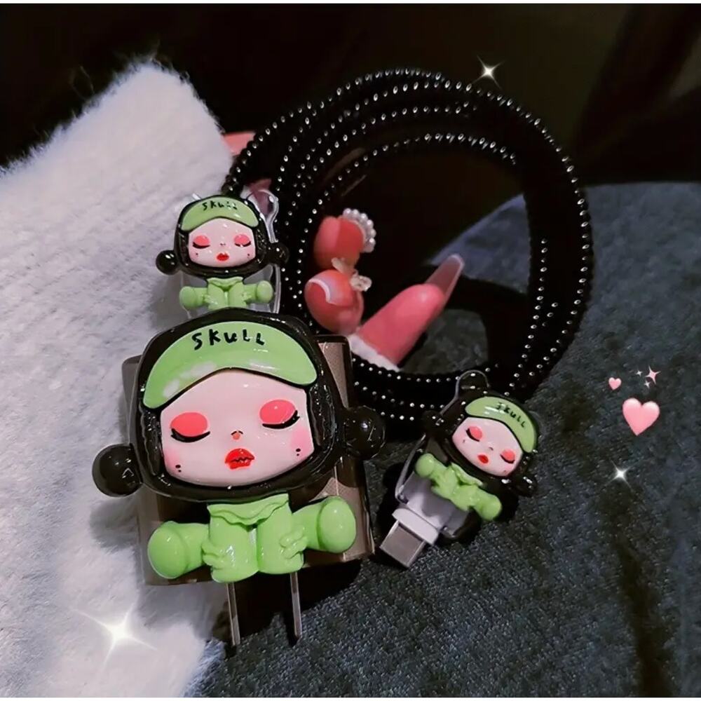 Skull Panda iPhone Charger and Cable Protectors P91